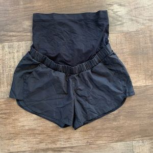 a:Glow maternity full belly panel athletic shorts